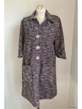 Tuckernuck Scout Tweed Jewel Flower Button Dress XS